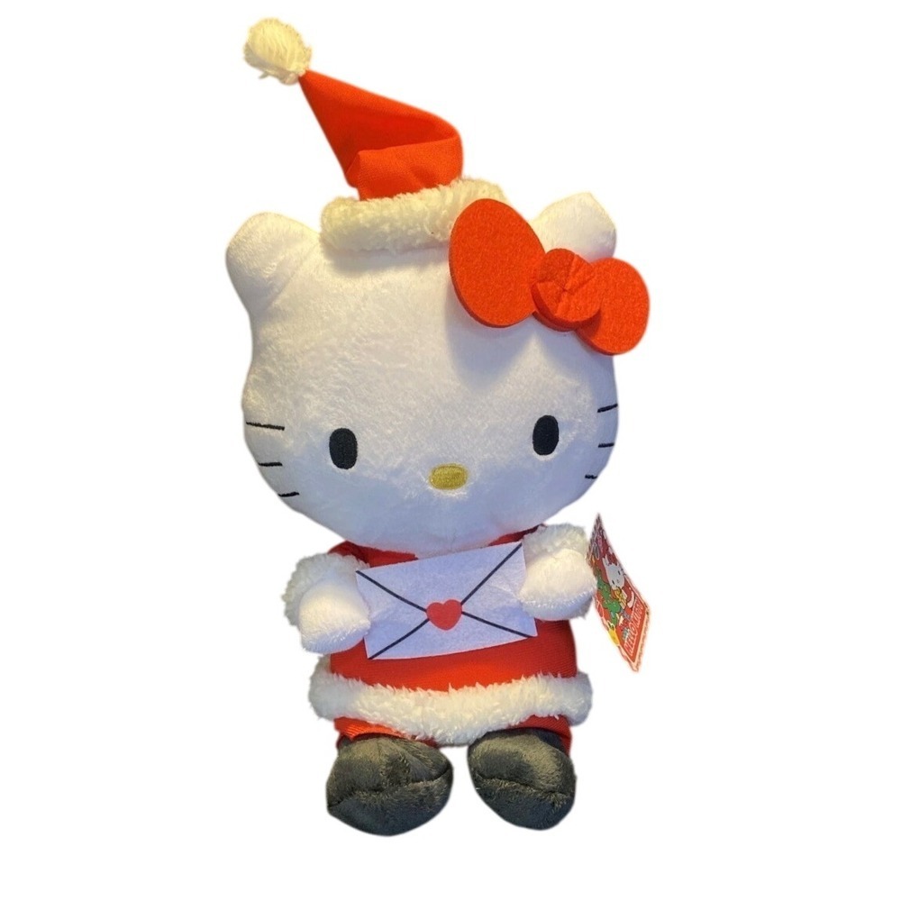 Sanrio Hello Kitty Plush Kids OS Red Excellent Santa Heart Envelope 2021 NWT